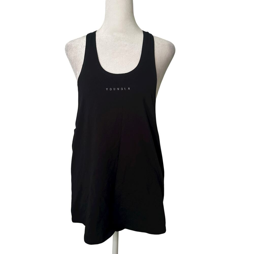 Young LA black racerback tank top size M